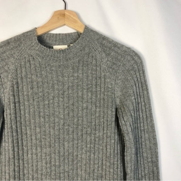 AG Adriano Goldschmied Reign Gray Ribbed Wool Cashmere Midi Sweater Dress M - Picture 5 of 7